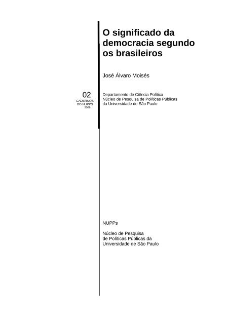 O significado da democracia segundo os brasileiros - NUPPs - USP